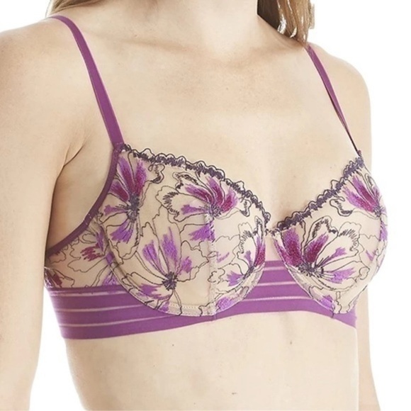 Simone Perele Jaipur‎ Purple Lace Underwire Bra 34E - Picture 1 of 11